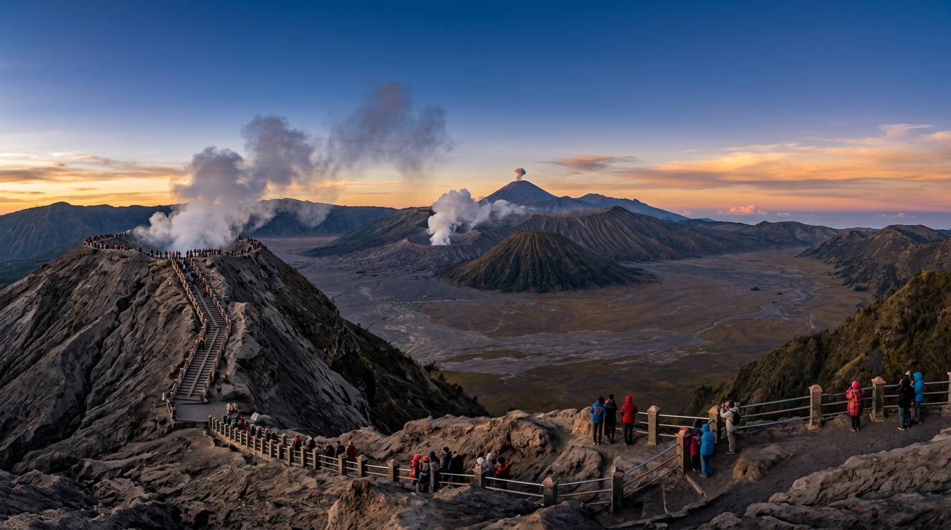 Pemandangan Kaldera dan Kawah Bromo